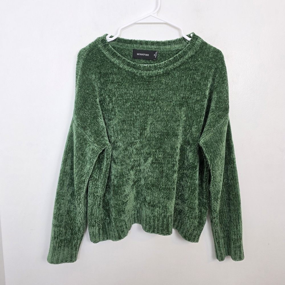 MINKPINK Green Soft Cozy Casual Classic Oversized Sweater‎ Pullover Size XS